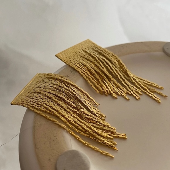 💛Gold plated earrings tassel earrings stylish earrings - Picture 5 of 6